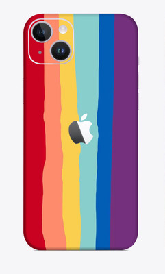 SkinoMania iphone 14 Mobile Skin(Multicolor Rainbow Lines)