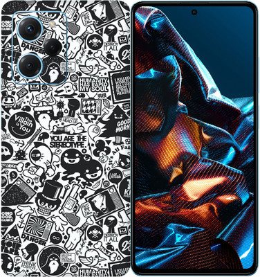 SkinoMania POCO X5 Pro 5G Mobile Skin(B&W doodle-Art)
