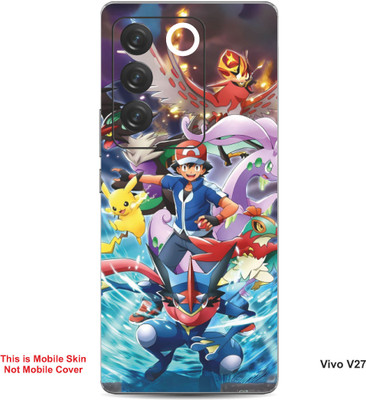 VYBE The Smart Choice Vivo V27 Pokemon Embossed Mobile Skin(MultiColour B4)