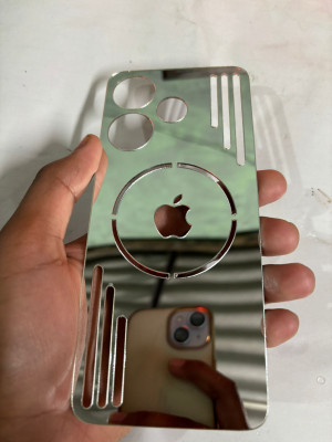 TWUAOP POCO M6 PLUS 5G ACRYLIC MIRROR BACK PANNEL MERO APPLE Mobile Skin(Silver)