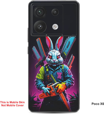 VYBE The Smart Choice Poco X6 Black Panther Mobile Skin(Bluish Cyan 1)