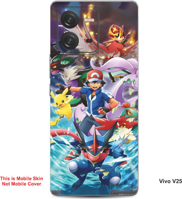 VYBE The Smart Choice Vivo V25 Pokemon Embossed Mobile Skin(MultiColour B3)