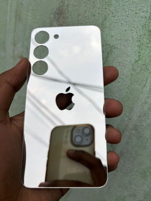 TWUAOP SAMSUNG GALAXY S23 5G MIRROR BACK PANNEL ACRYLIC SHEET APPLE Mobile Skin(Silver)