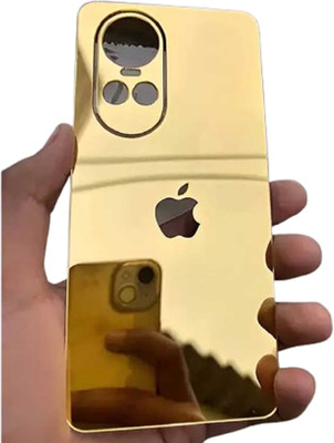 Mokteck OPPO RENO 10 PRO 5G GOLD Glossy GOLD Glass Finish Back Panel Skin with Logo Mobile Skin(Gold)