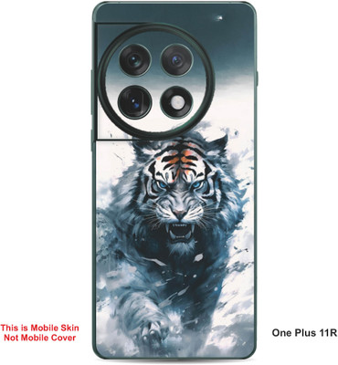 VYBE The Smart Choice One Plus 11R Tiger Embossed Mobile Skin(Titan White 33)