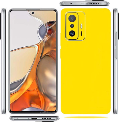 BugguSkin REDMI 11 T Pro, Yellow Matte, xiaomi 11t Pro Mobile Skin(Ultra Super Yellow Matte Skin With High Matte Finish)