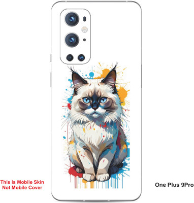 VYBE The Smart Choice One Plus 9 Pro Cat Embossed Mobile Skin(Light Grey 26)