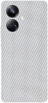 TJ CREATION Realme 10 Pro Plus (5g) Mobile Skin(Ultra Super Silver Carbon Fiber Skin With High Matte Finish.)