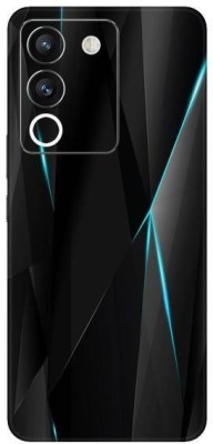 Vcare GadGets Black Abstract Light Blue Vivo Y200 5G Mobile Skin(Multicolor)