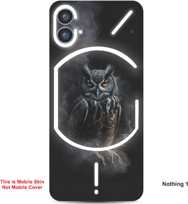 VYBE The Smart Choice Nothing 1 Owl Embossed Mobile Skin(Charcoal Black 5)