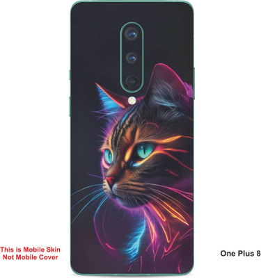 VYBE The Smart Choice One Plus 8 Cat Embossed Mobile Skin(Glacial Blue Ice 23)
