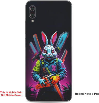 VYBE The Smart Choice Redmi Note 7 Pro Rabbit Embossed Mobile Skin(Wine Berry 11)