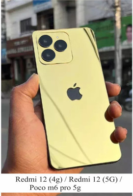 CoverbyDj Redmi 12 5G, Poco M6 Pro 5G Mobile Skin Mobile Skin(Gold)