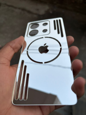 TWUAOP POCO X6 5G MIRROR BACK PANNEL ACRYLIC SHEET Mobile Skin(Silver)