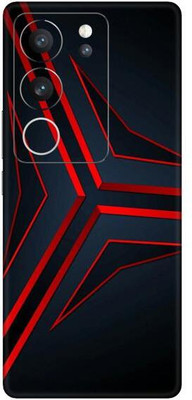 Vcare GadGets Red Black Abstract Vivo V29 5G Mobile Skin(Multicolor)