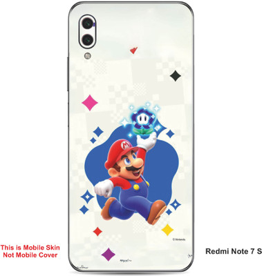 VYBE The Smart Choice Redmi Note 7S Super Mario Embossed Mobile Skin(Mid Blue A1)