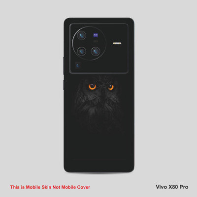VYBE The Smart Choice Vivo X80 Pro Owl Mobile Skin Mobile Skin(Black A10)