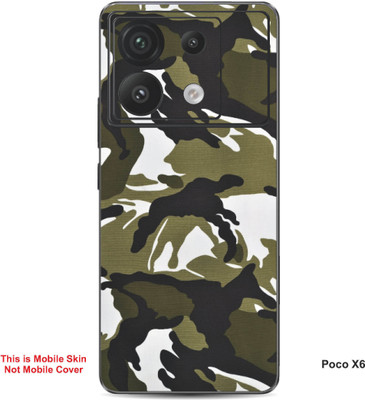 VYBE The Smart Choice Poco X6 Camouflage Embossed Mobile Skin(Green Brown 1)