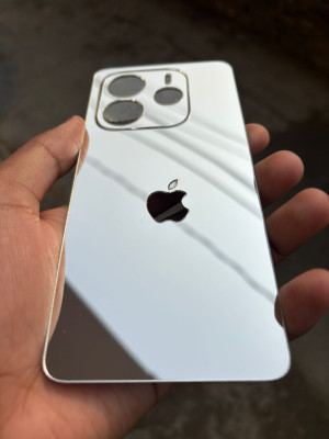 TWUAOP REDMI NOTE 14 5G MIRROR BACK PANNEL ACRYLIC SHEET APPLE Mobile Skin(Silver)
