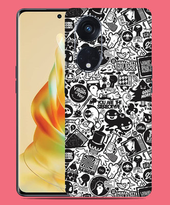 SkinoMania Oppo Reno 8T 5G Mobile Skin(B&W doodle-Art)