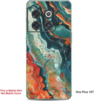 VYBE The Smart Choice One Plus 10T Abstract Embossed Mobile Skin(Greenush Blue A10)