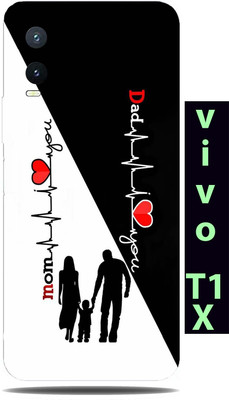 TJ CREATION Vivo T1x Mobile Skin(Ultra Super Mom Love Dad Skin With High Matte Finish.)