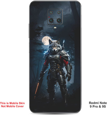 VYBE The Smart Choice Redmi Note 9S Wolf Embossed Mobile Skin(Faded Blue 17)