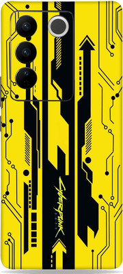 WeCre8 Skin's Vivo V27 5G Mobile Skin(Dark-Yellow-Cyber-2077 Multicolor Mobile Skin)