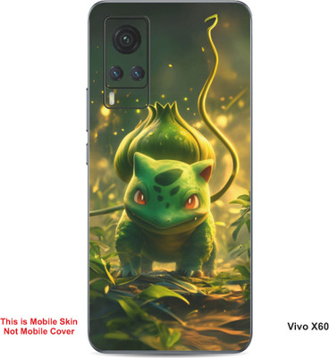 VYBE The Smart Choice Vivo X60 Bulbasaur Pokemon Embossed Mobile Skin(Medium Forest Green B9)