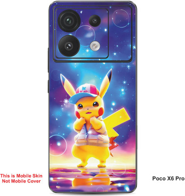 VYBE The Smart Choice Poco X6 Pro Pikachu Embossed Mobile Skin(Butterfly Blue A4)