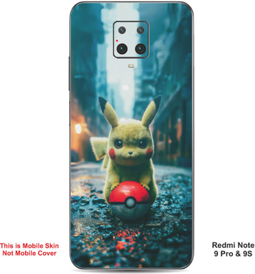 VYBE The Smart Choice Redmi Note 9S Pikachu Embossed Mobile Skin(Dark Beige A1)