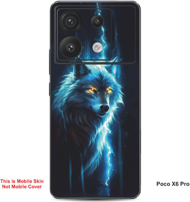 VYBE The Smart Choice Poco X6 Pro Wolf Embossed Mobile Skin(Curious Blue 2)