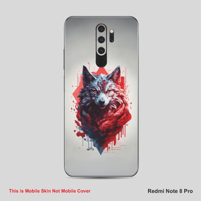 VYBE The Smart Choice Redmi Note 8 Pro Animal Mobile Skin Mobile Skin(Dusty Grey, Pastel Red A26)