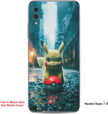 VYBE The Smart Choice Redmi Note 7S Pikachu Embossed Mobile Skin(Dark Beige A1)