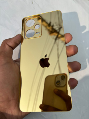 TWUAOP REDMI NOTE 12 5G MIRROR BACK PANNEL ACRYLIC SHEET APPLE Mobile Skin(Gold)