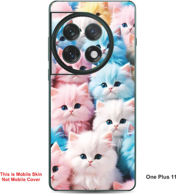 VYBE The Smart Choice One Plus 11 Cat Embossed Mobile Skin(Faded Pink 32)