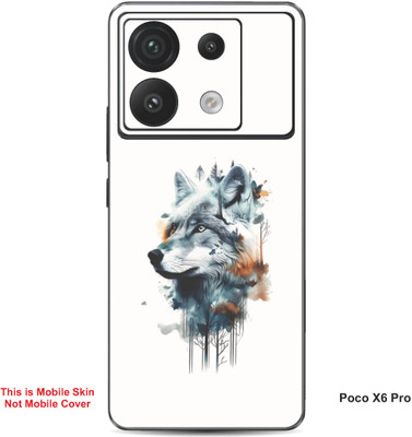 VYBE The Smart Choice Poco X6 Pro Fox Embossed Mobile Skin(White & Light Blue 2)