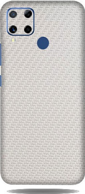 TJ CREATION realme C15 Mobile Skin(Ultra Super White Carbon Fiber Skin With High Matte Finish, Mobile Skin (Back+Side+Camera))