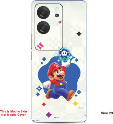 VYBE The Smart Choice Vivo V29 Super Mario Embossed Mobile Skin(Mid Blue B6)