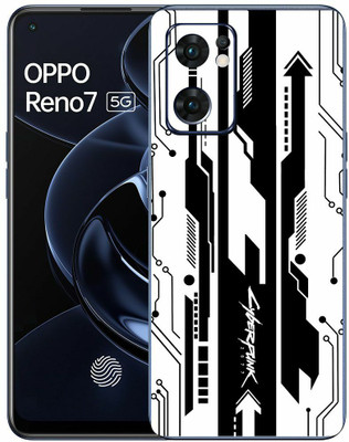FCS Oppo Reno7 5G Printed Back Skin: Cyber Punk White Mobile Skin(Cyber Punk White Skin)