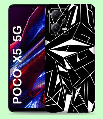 WeCre8 Skin's Xiaomi Poco X5 5G Mobile Skin(B&W Abstract Multicolor Mobile Skin)