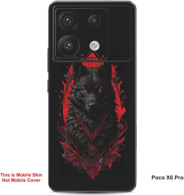 VYBE The Smart Choice Poco X6 Pro Wolf Embossed Mobile Skin(Flush Mahogay 2)