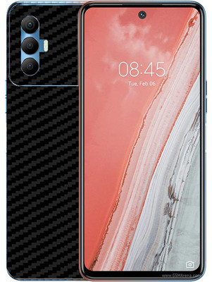 candeal mart Tecno Spark 8 Pro carbon fiber 3D back skin / sticker wrap / Protective film Mobile Skin(Black)