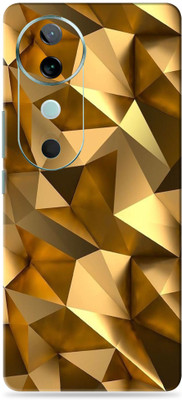 SkinoMania vivo V40 5G Ultra Premium Vinyl Mobile Skin (Multicolor) Mobile Skin(Golden-poly)