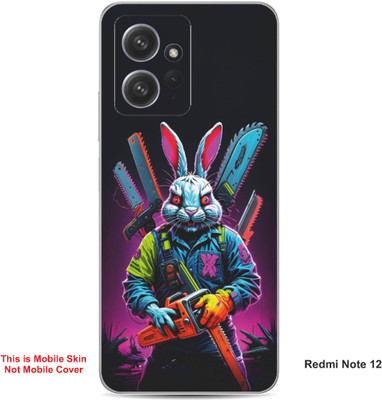VYBE The Smart Choice Redmi Note 12 Rabbit Embossed Mobile Skin(Wine Berry 21)