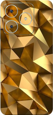 SkinoMania Realme Narzo N63 5G Mobile Skin(Golden poly Multicolor Mobile Skin)
