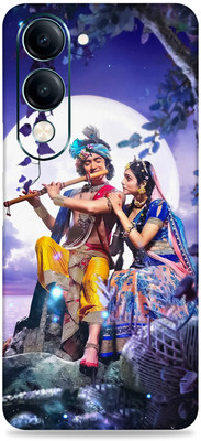 SkinoMania Vivo Y19e Premium Vinyl Mobile Skin (Multicolor) Mobile Skin(Blue-Radha-Krishna)