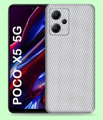 WeCre8 Skin's Xiaomi Poco X5 5G Mobile Skin(Silver Carbon Fiber Mobile Skin)