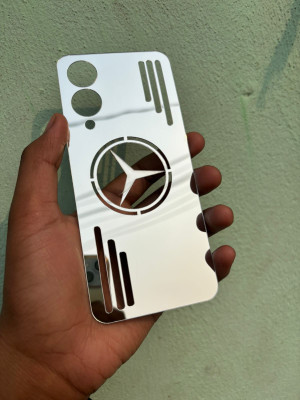 TWUAOP VIVO Y28 5G MIRROR BACK PANNEL ACRYLIC SHEET Mobile Skin(Silver)