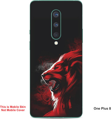VYBE The Smart Choice One Plus 8 Wolf Embossed Mobile Skin(Red & Black 23)